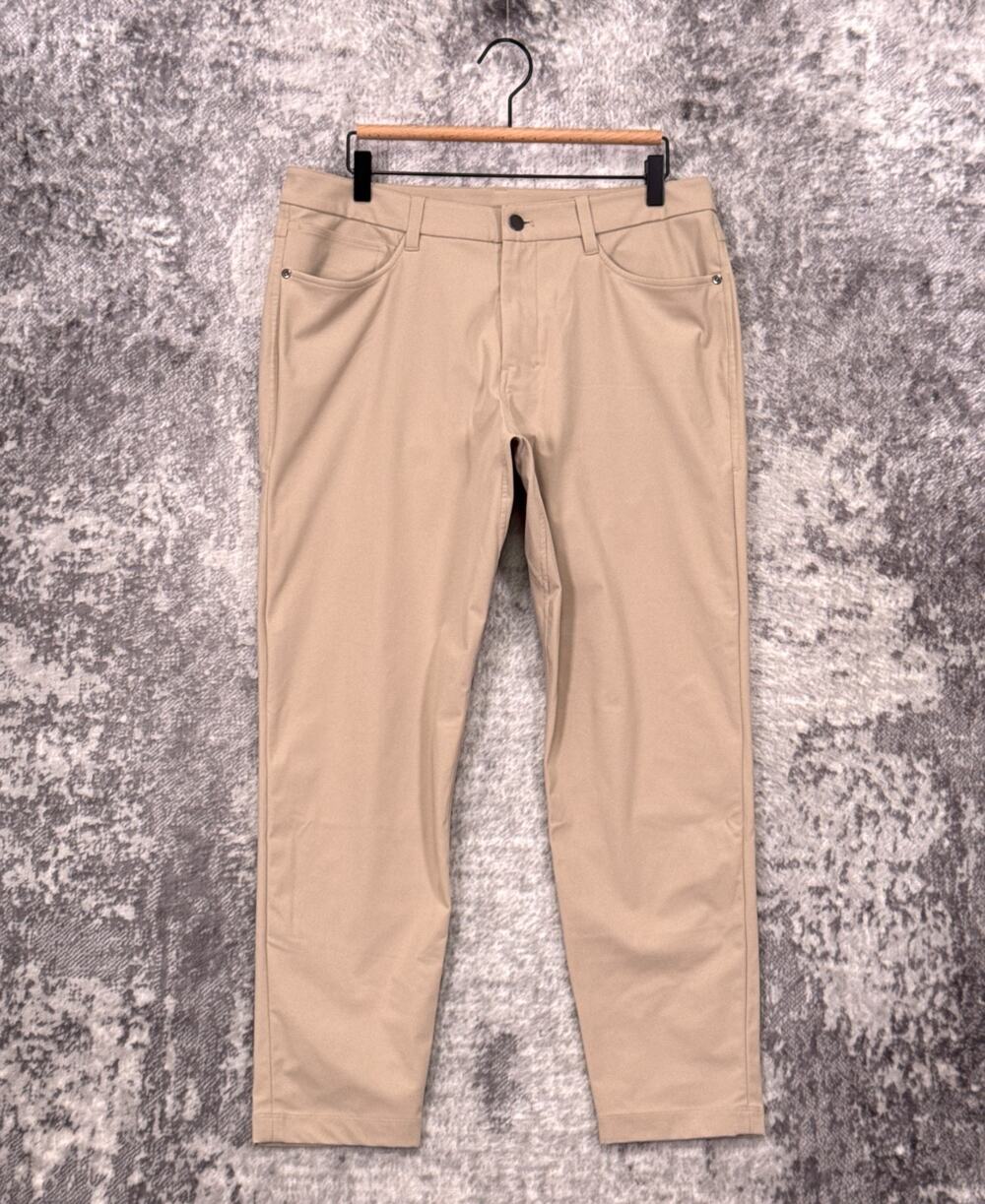 Lululemon ABC Pants 33 x 27 Mens Slim Fit 5 Pocket Warpstreme Khaki